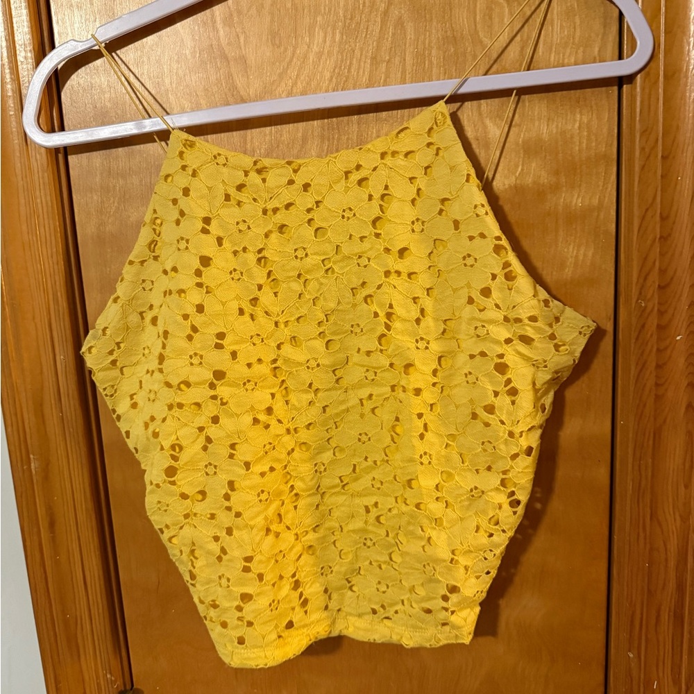 Primark Yellow Floral Lace Camisole